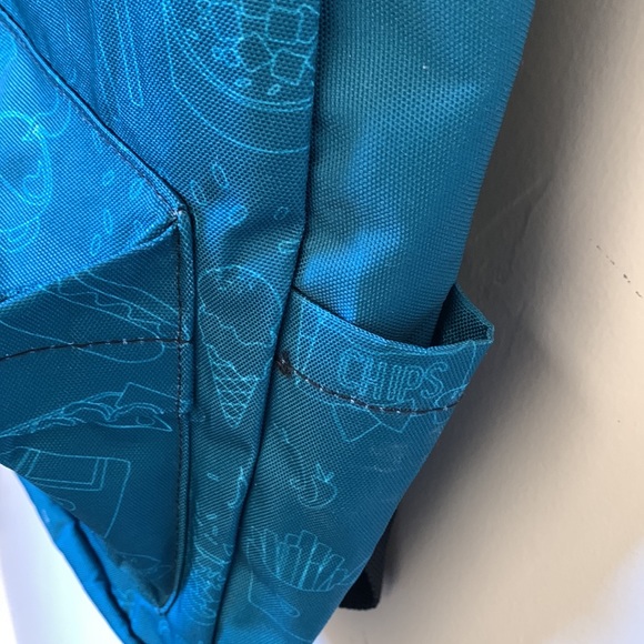 NEW• Backpack Zipper Large Cup Holders DoorDash Food Teal New School Carry On - Picture 4 of 9